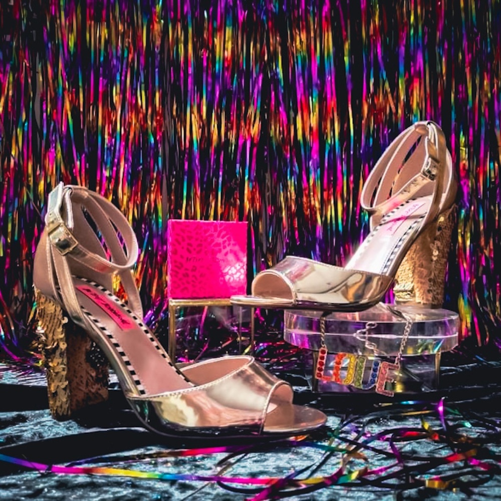 Betsy Johnson sequin heels